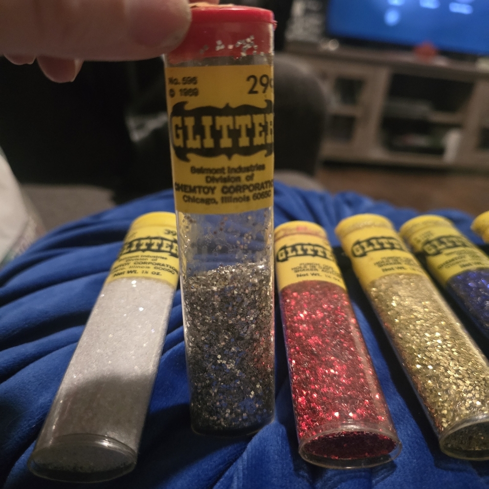 Chemtoy | Lot Of Assorted 70s Glitter Tubes (6) - Picture 4 of 4